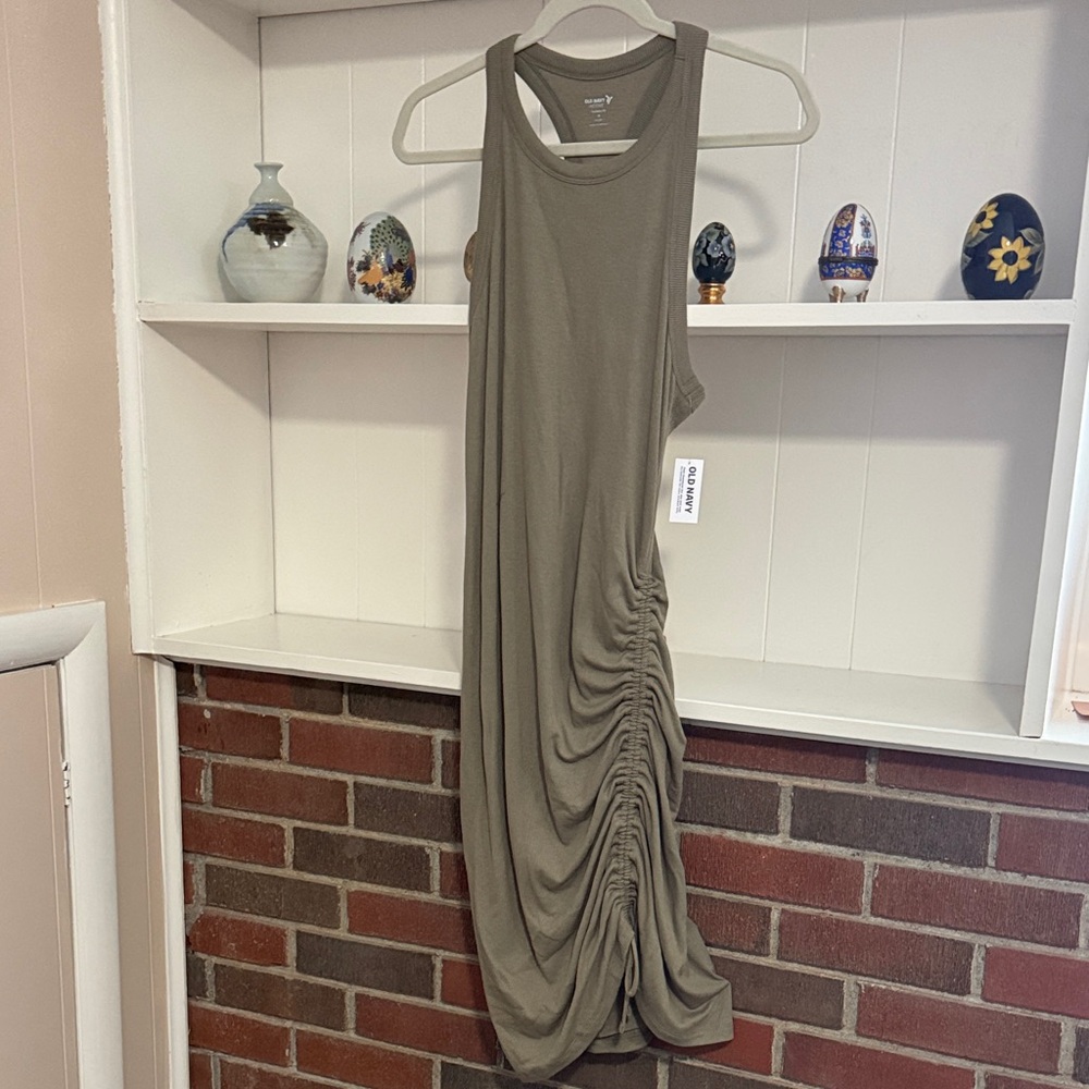 Old Navy Asymmetrical Khaki Dress